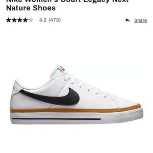 Nike Women's Court Legacy Next Nature Shoes - White and Black